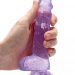 Real Rock Crystal Clear 6″ Realistic Dildo With Balls (Purple)